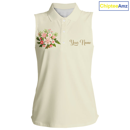 Beige Golf Mama Womens Polo Shirt, Funny Golf Mom Shirt, Mothers Day Gift For Golf Lover Mom, Ladies Golf Polo NHT752