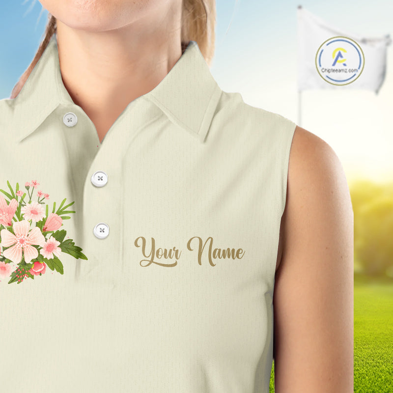Beige Golf Mama Womens Polo Shirt, Funny Golf Mom Shirt, Mothers Day Gift For Golf Lover Mom, Ladies Golf Polo NHT752