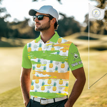 Load image into Gallery viewer, Personalized Pineapple Pattern Mens Golf Polo Shirts Team Golf Clothes Best Golf Gifts NHT753