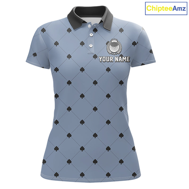Personalized Womens Golf Jersey Spade Argyle Pattern, Performance Sportswear Golf Polo Shirt NHT755