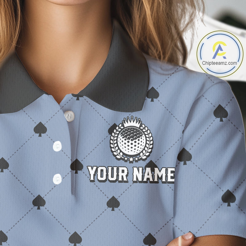 Personalized Womens Golf Jersey Spade Argyle Pattern, Performance Sportswear Golf Polo Shirt NHT755