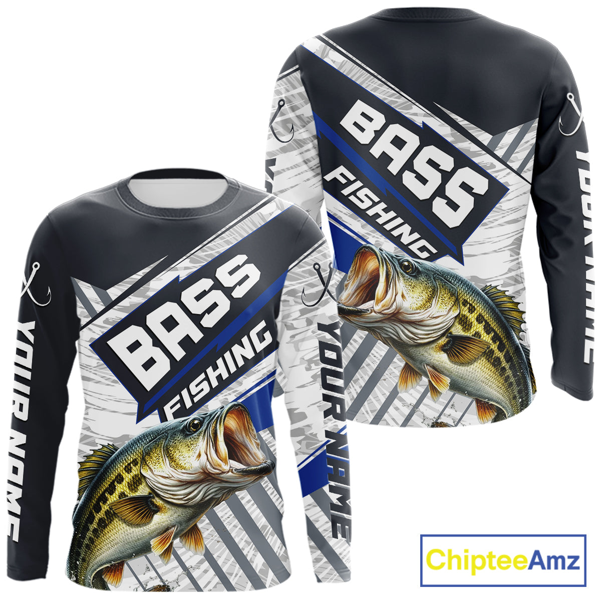 Personalized Bass Fishing Jerseys For Fishing Team, Largemouth Bass Fishing Shirts Long Sleeve NHT918