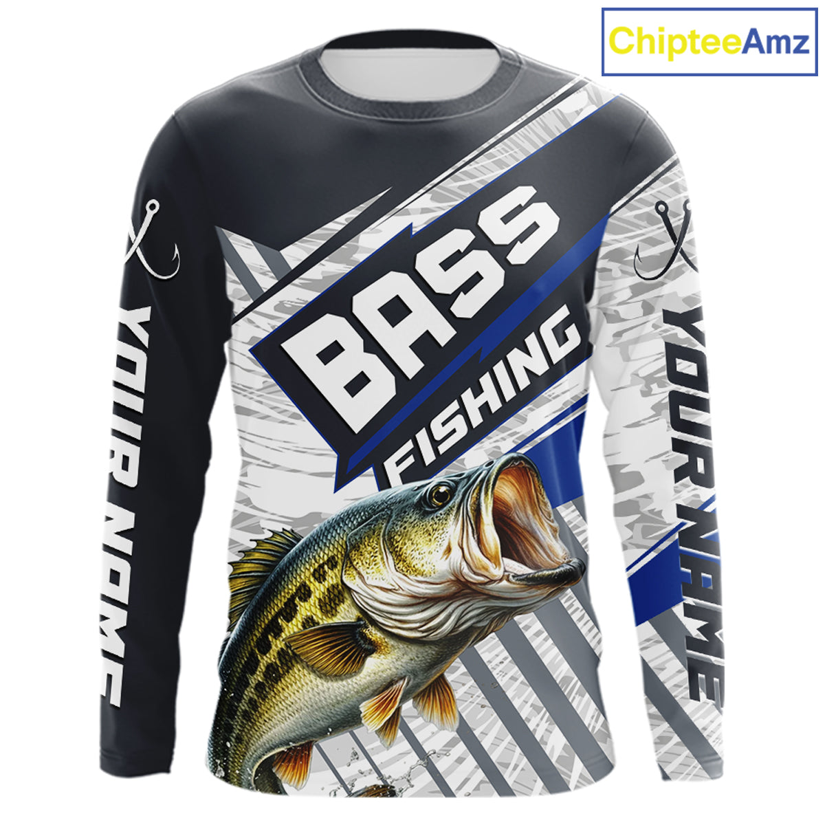 Personalized Bass Fishing Jerseys For Fishing Team, Largemouth Bass Fishing Shirts Long Sleeve NHT918