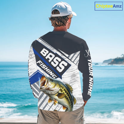 Personalized Bass Fishing Jerseys For Fishing Team, Largemouth Bass Fishing Shirts Long Sleeve NHT918