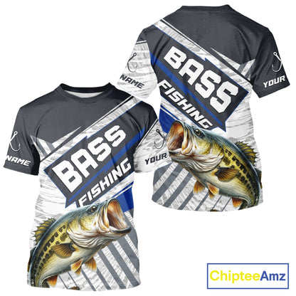 Personalized Bass Fishing Jerseys For Fishing Team, Largemouth Bass Short Sleeve Fishing T-Shirt NHT918