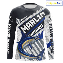 Load image into Gallery viewer, Personalized Marlin Fishing Jerseys For Fishing Team, Marlin Fishing Shirts Long Sleeve NHT919