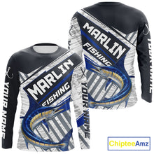 Load image into Gallery viewer, Personalized Marlin Fishing Jerseys For Fishing Team, Marlin Fishing Shirts Long Sleeve NHT919
