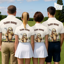 Load image into Gallery viewer, Personalized Funny Sloth Womens Golf Polo Shirt – Funny Golfer Polo For Women NHT928