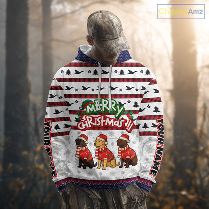 Custom Merry Christmas Shirt – Personalized Duck Hunting Christmas Shirt with Custom Name NHT309