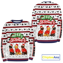 Load image into Gallery viewer, Custom Merry Christmas Shirt – Personalized Duck Hunting Christmas Shirt with Custom Name NHT309