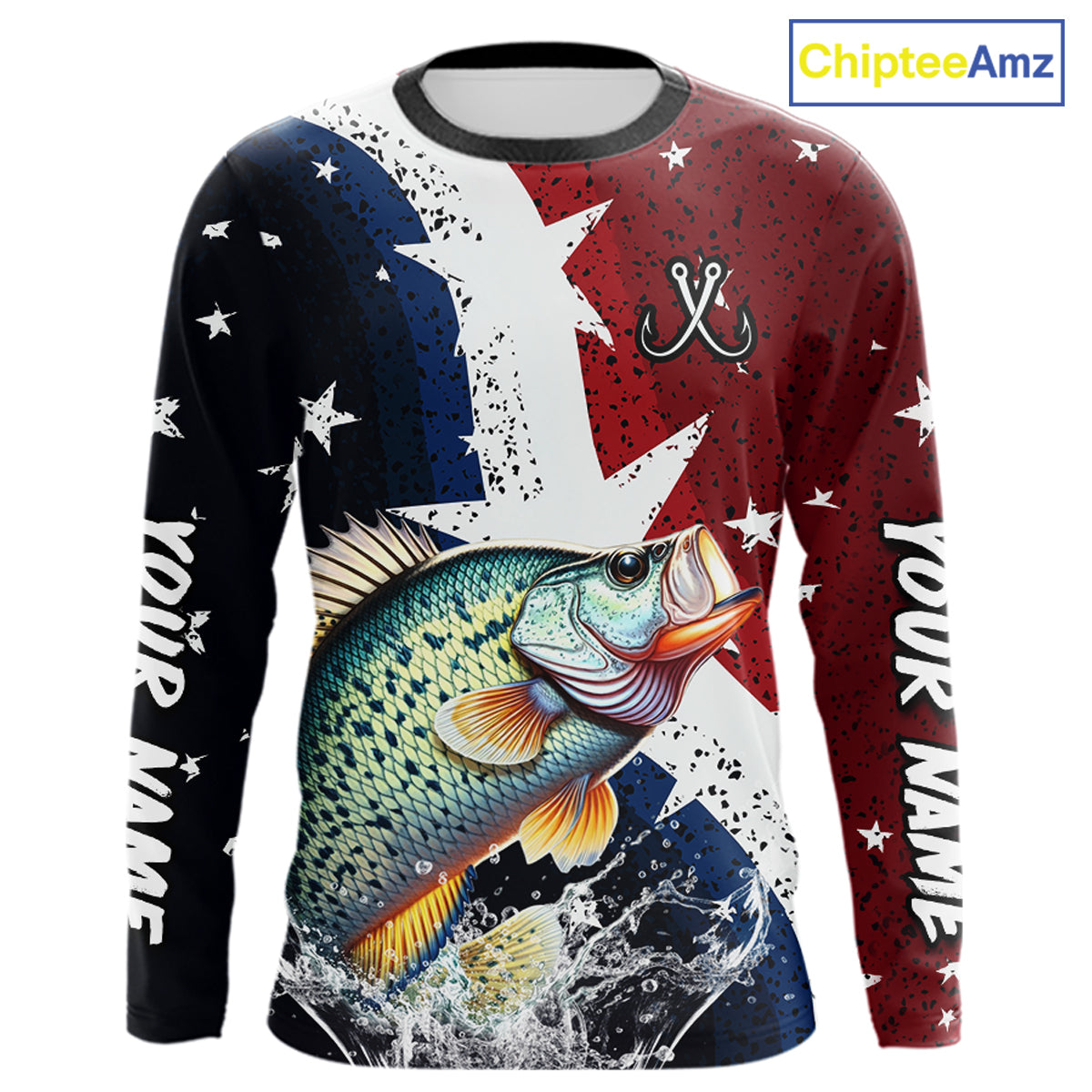 Personalized Texas Flag Crappie Fishing Shirt Jerseys, Texas Crappie Fishing Shirts Long Sleeve For Men NHT759