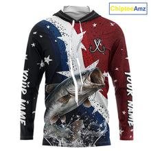 Load image into Gallery viewer, Personalized Texas Flag Catfish Fishing Shirt Jerseys, Texas Catfish Fishing Shirts Long Sleeve Hooded For Men NHT760