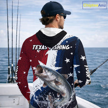 Load image into Gallery viewer, Personalized Texas Flag Catfish Fishing Shirt Jerseys, Texas Catfish Fishing Shirts Long Sleeve Hooded For Men NHT760