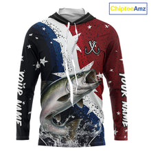 Load image into Gallery viewer, Personalized Texas Flag Chinook Salmon Fishing Shirt Jerseys, Texas Chinook Salmon Fishing Shirts Long Sleeve Hooded For Men NHT761