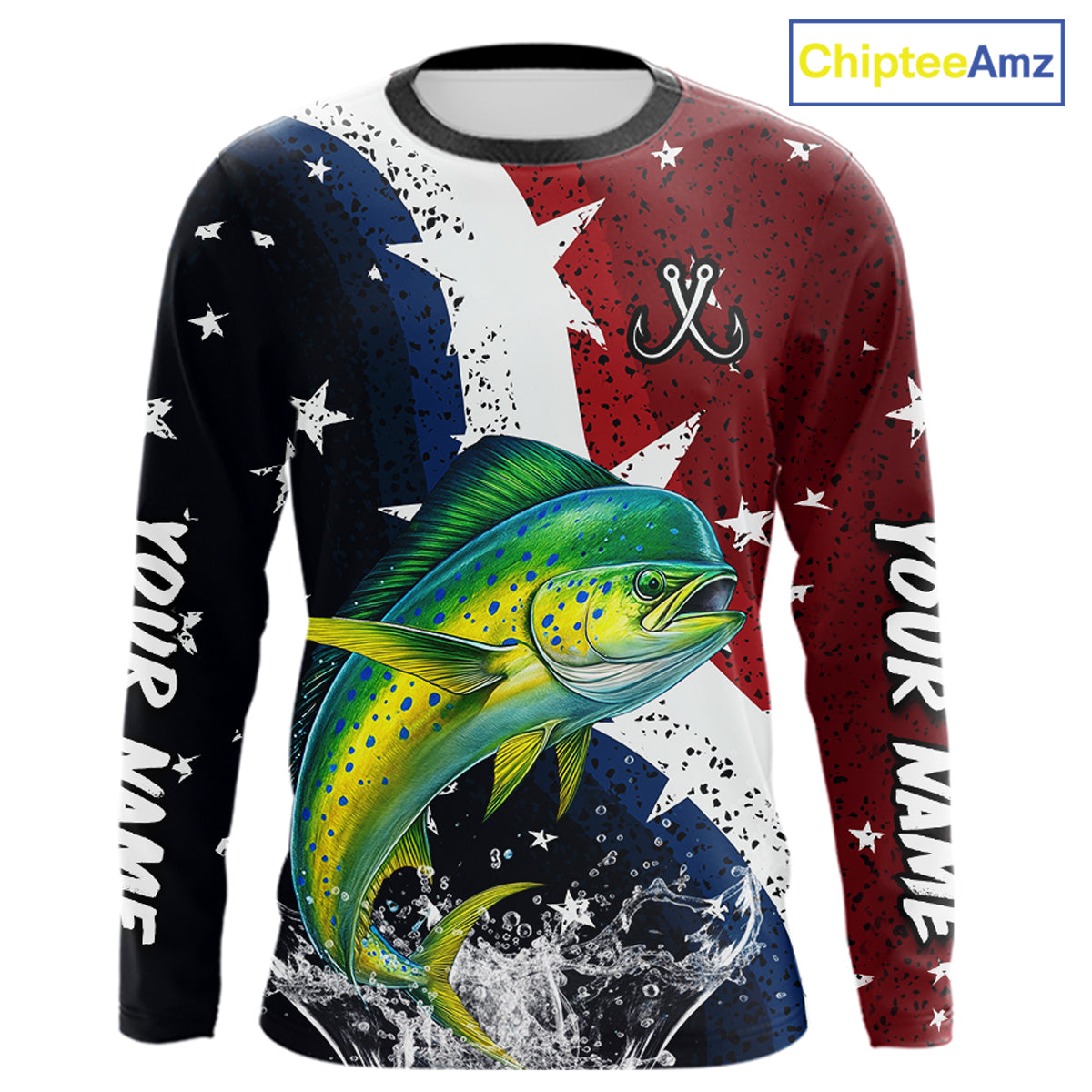 Personalized Texas Flag Mahi Mahi Fishing Shirt Jerseys, Texas Dorado Fishing Shirts Long Sleeve For Men NHT762