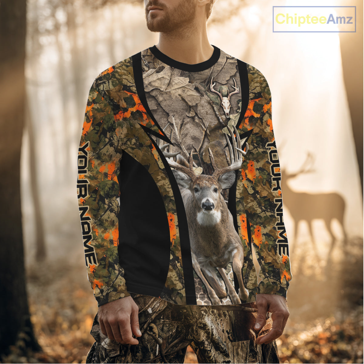 Timber Camouflage Deer Hunting Shirt Custom Hunter Outdoor Sports Performance, Hunting Gift NHT1742