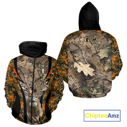 Timber Camouflage Deer Hunting Shirt Custom Hunter Outdoor Sports Performance, Hunting Gift NHT1742