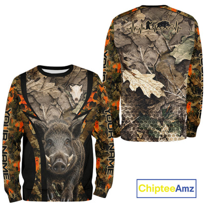 Timber Camouflage Boar Hunting Shirt Custom Hunter Outdoor Sports Performance, Hunting Gift NHT1743