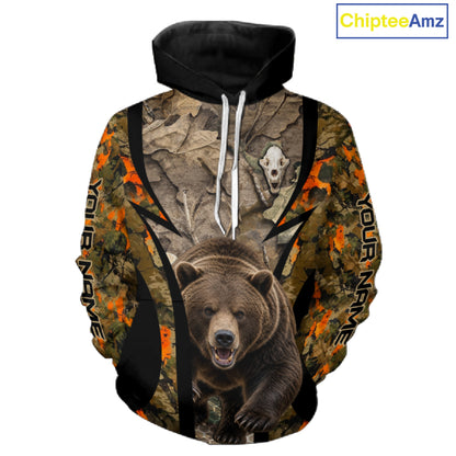 Timber Camouflage Bear Hunting Shirt Custom Hunter Outdoor Sports Performance, Hunting Gift NHT1744