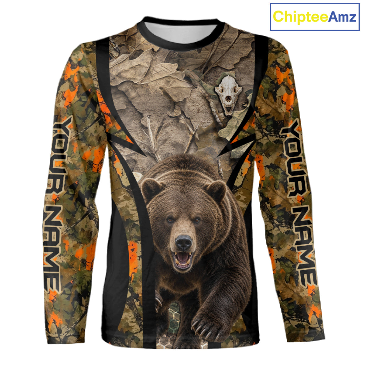 Timber Camouflage Bear Hunting Shirt Custom Hunter Outdoor Sports Performance, Hunting Gift NHT1744