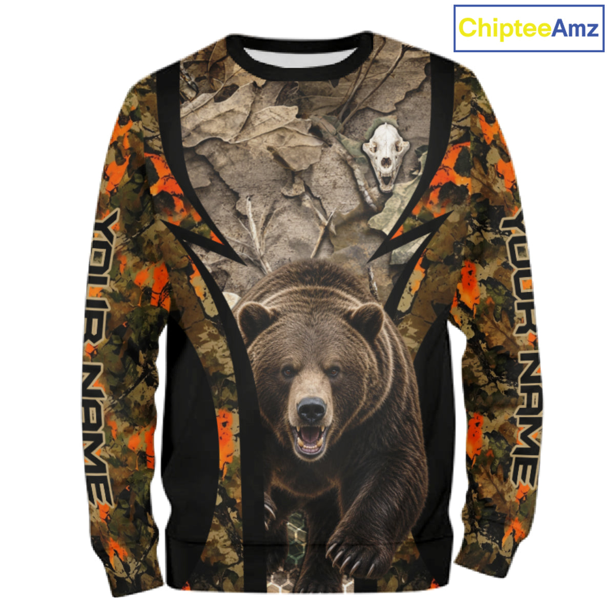 Timber Camouflage Bear Hunting Shirt Custom Hunter Outdoor Sports Performance, Hunting Gift NHT1744