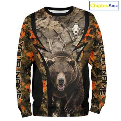 Timber Camouflage Bear Hunting Shirt Custom Hunter Outdoor Sports Performance, Hunting Gift NHT1744