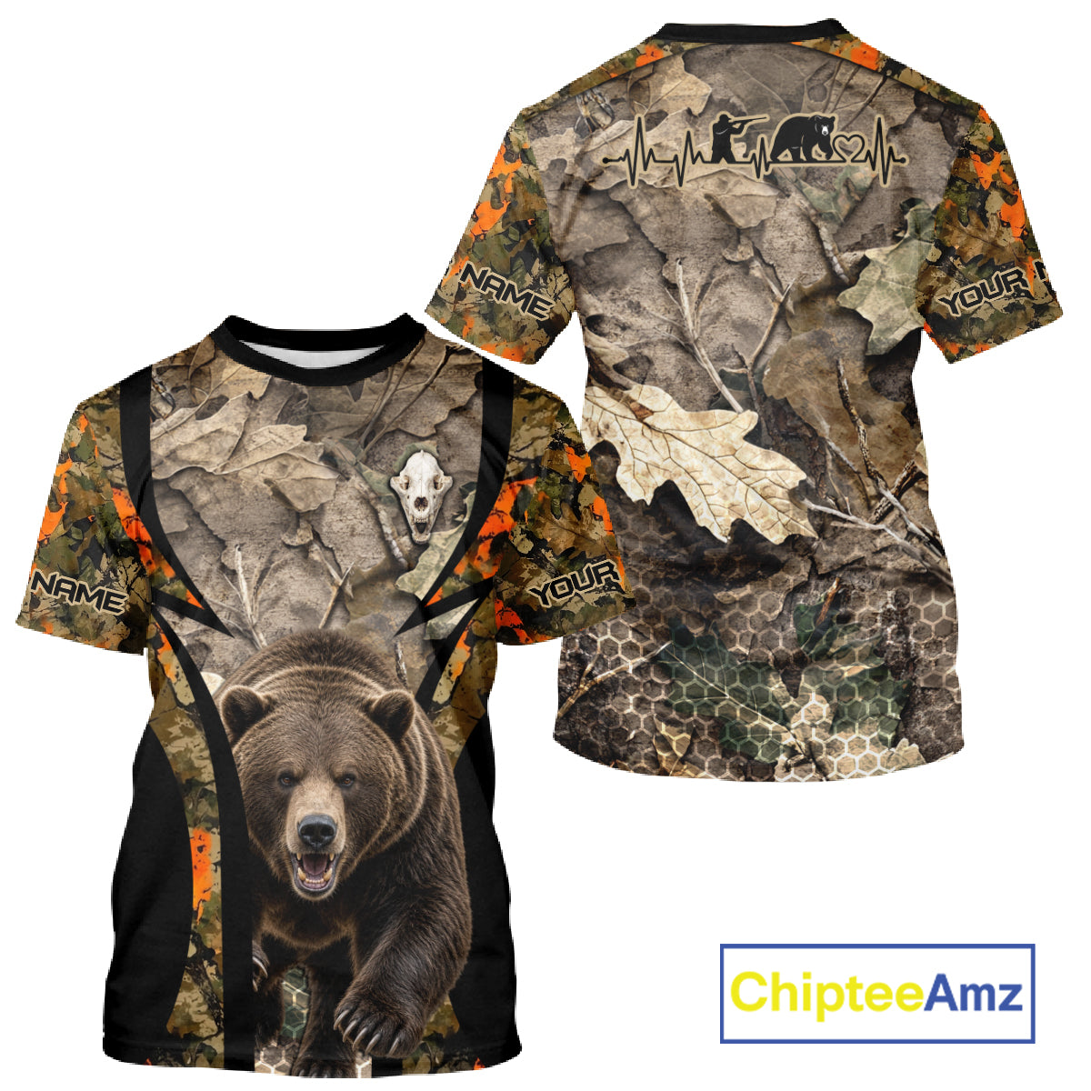 Timber Camouflage Bear Hunting Shirt Custom Hunter Outdoor Sports Performance, Hunting Gift NHT1744