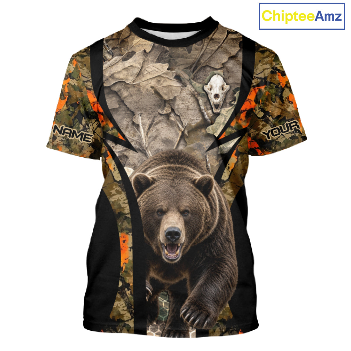 Timber Camouflage Bear Hunting Shirt Custom Hunter Outdoor Sports Performance, Hunting Gift NHT1744