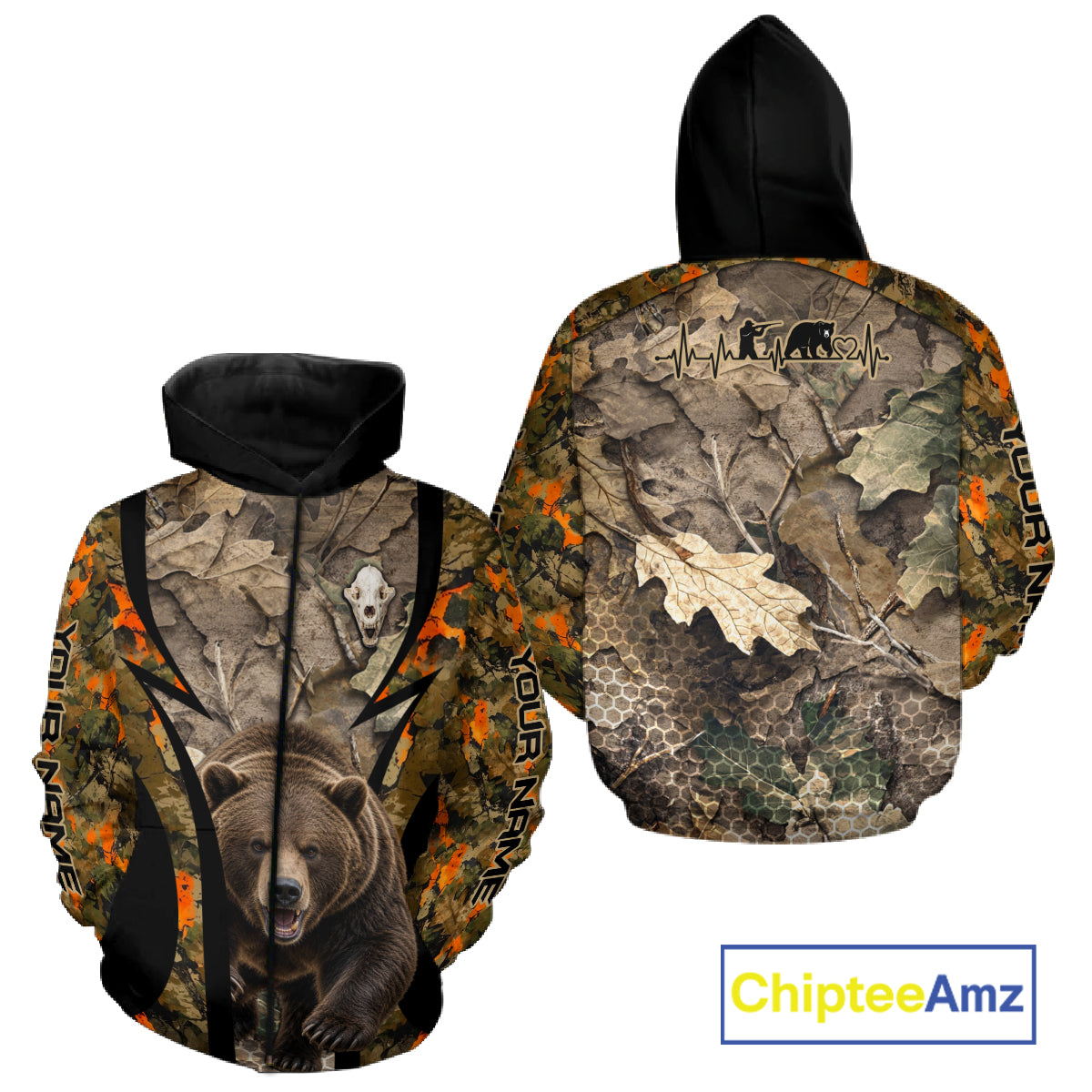 Timber Camouflage Bear Hunting Shirt Custom Hunter Outdoor Sports Performance, Hunting Gift NHT1744