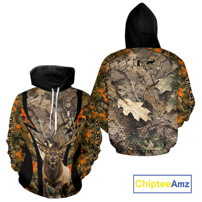 Timber Camouflage Elk Hunting Shirt Custom Hunter Outdoor Sports Performance, Hunting Gift NHT1745