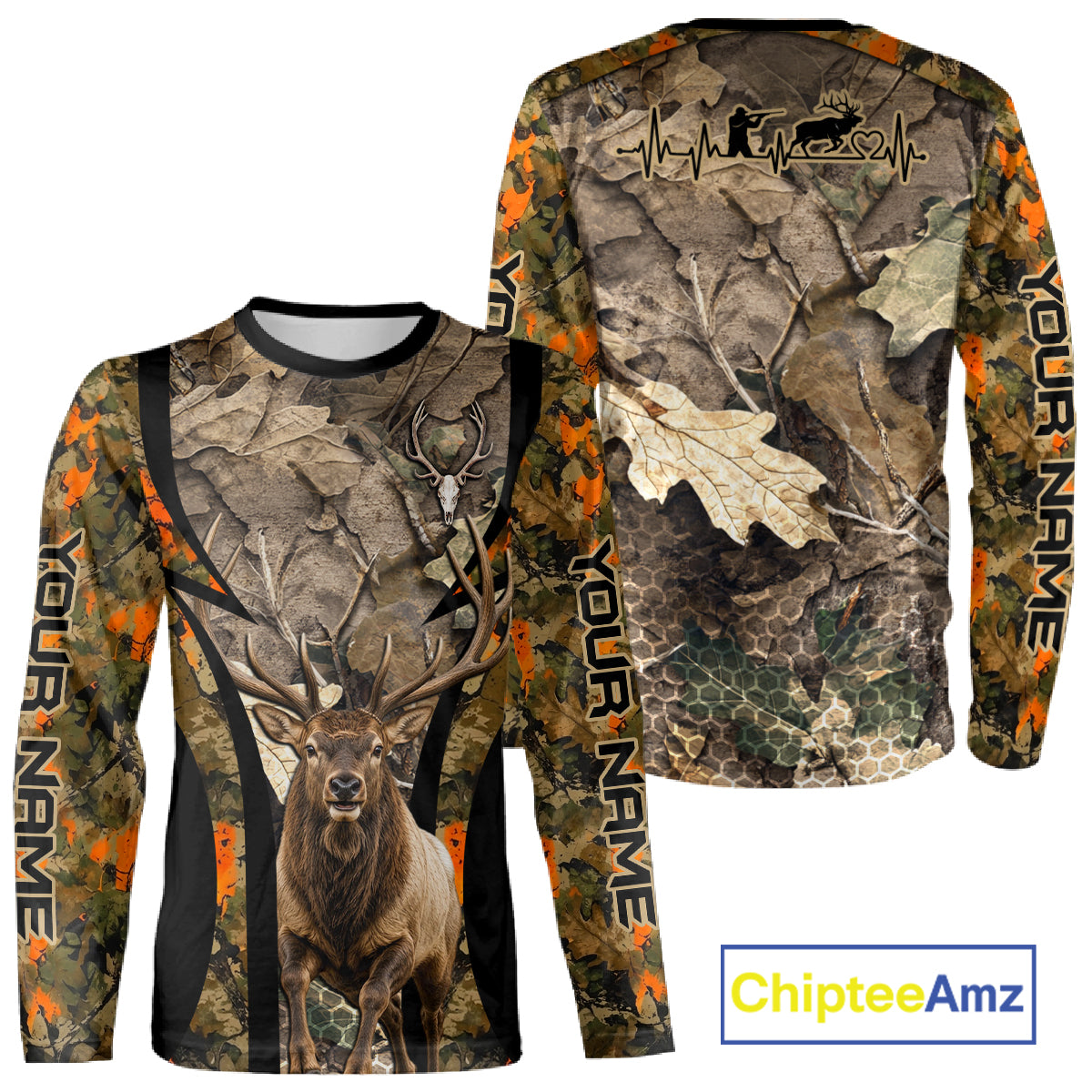 Timber Camouflage Elk Hunting Shirt Custom Hunter Outdoor Sports Performance, Hunting Gift NHT1745