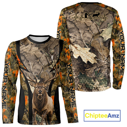 Timber Camouflage Elk Hunting Shirt Custom Hunter Outdoor Sports Performance, Hunting Gift NHT1745