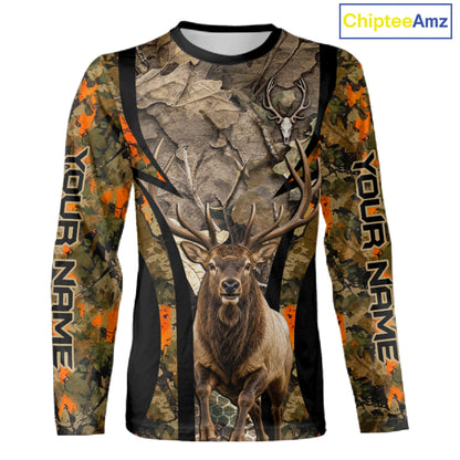 Timber Camouflage Elk Hunting Shirt Custom Hunter Outdoor Sports Performance, Hunting Gift NHT1745