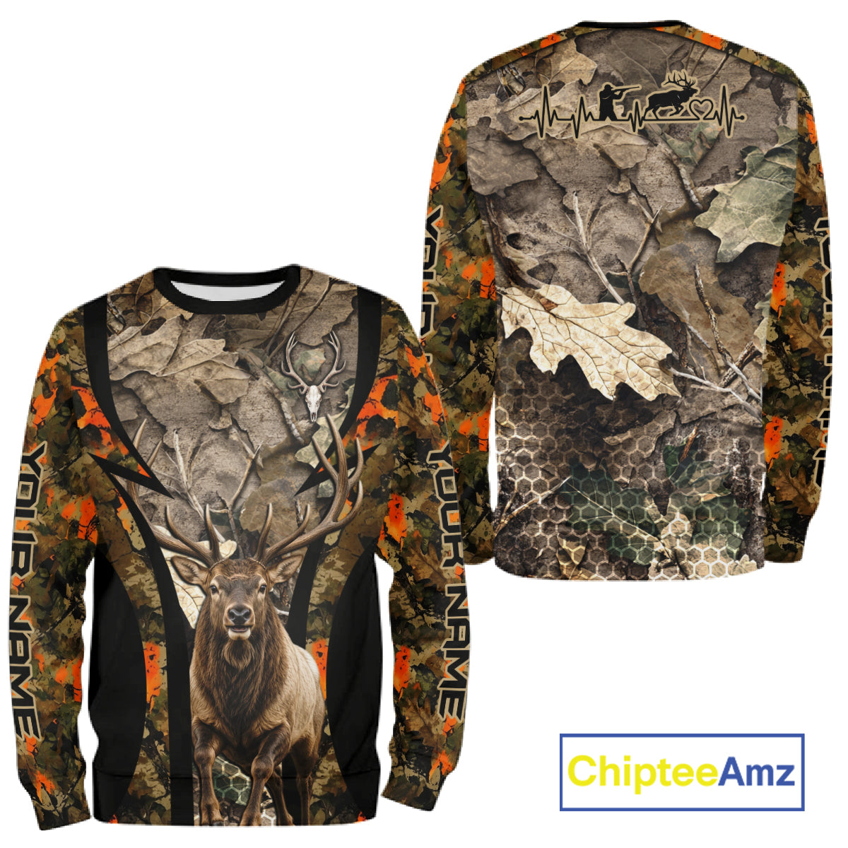 Timber Camouflage Elk Hunting Shirt Custom Hunter Outdoor Sports Performance, Hunting Gift NHT1745