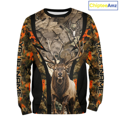Timber Camouflage Elk Hunting Shirt Custom Hunter Outdoor Sports Performance, Hunting Gift NHT1745
