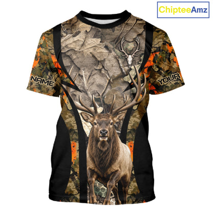 Timber Camouflage Elk Hunting Shirt Custom Hunter Outdoor Sports Performance, Hunting Gift NHT1745