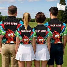 Load image into Gallery viewer, Personalized Crazy Rooster Golf Polo Green Abstract Geometric Golf Apparel For Womens NHT955