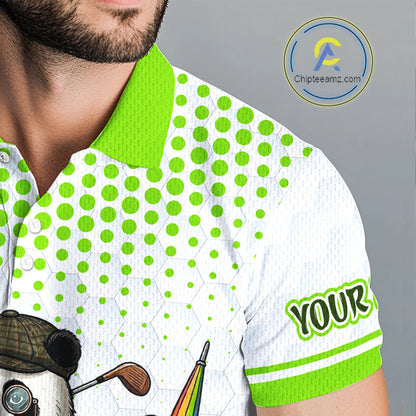 Personalized Vintage Panda Gentleman Golf Polo, Performance Golf Jersey For Men NHT957