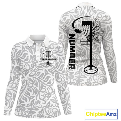 Disc Golf Polo Shirt With Clean Monochrome Design, Customizable Name, Unisex Sports Jersey For Womens NHT805
