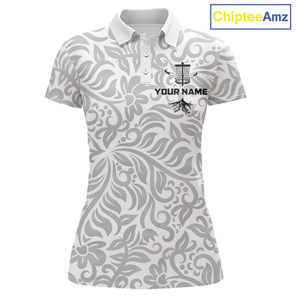 Disc Golf Polo Shirt With Clean Monochrome Design, Customizable Name, Unisex Sports Jersey For Womens NHT805
