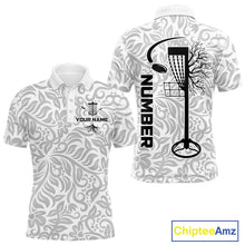 Load image into Gallery viewer, Disc Golf Polo Shirt With Clean Monochrome Design, Customizable Name, Unisex Sports Jersey For Men NHT805