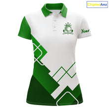 Load image into Gallery viewer, Personalized Polo Golf Shirts Custom For Womens White And Green Golf Shirts Team Golf Jersey NHT592