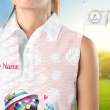 Load image into Gallery viewer, Funny Flamingo Womens Sleeveless Golf Shirt With Pattern Pink Tropical – Personalized Name &amp; Team Custom Polo NHT597