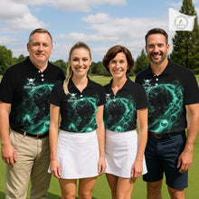 Load image into Gallery viewer, Green Grim Reaper Mens Golf Polo Shirt – Personalized Team Name Gothic Golf Jersey NHT1143