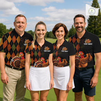 Turkey Women Golf Shirt, Funny Thanksgiving Golf Top, Custom Team Name Shirt NHT1443