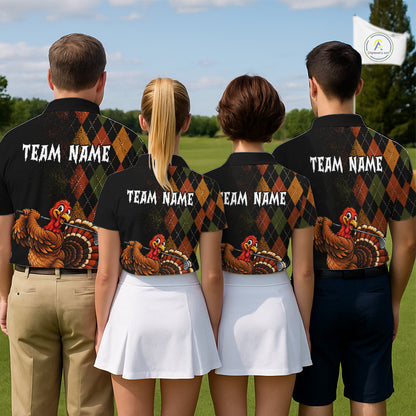 Turkey Women Golf Shirt, Funny Thanksgiving Golf Top, Custom Team Name Shirt NHT1443