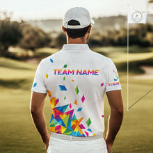 Load image into Gallery viewer, Custom Name Mens Golf Polo Jerseys – Breathable Colorful Geometric Athletic Shirt NHT839