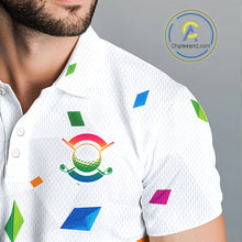 Load image into Gallery viewer, Custom Name Mens Golf Polo Jerseys – Breathable Colorful Geometric Athletic Shirt NHT839