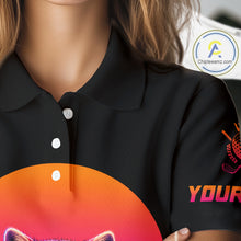 Load image into Gallery viewer, Personalized Funny Raccoon Womens Golf Polo Shirt – Vintage Neon Golf Design