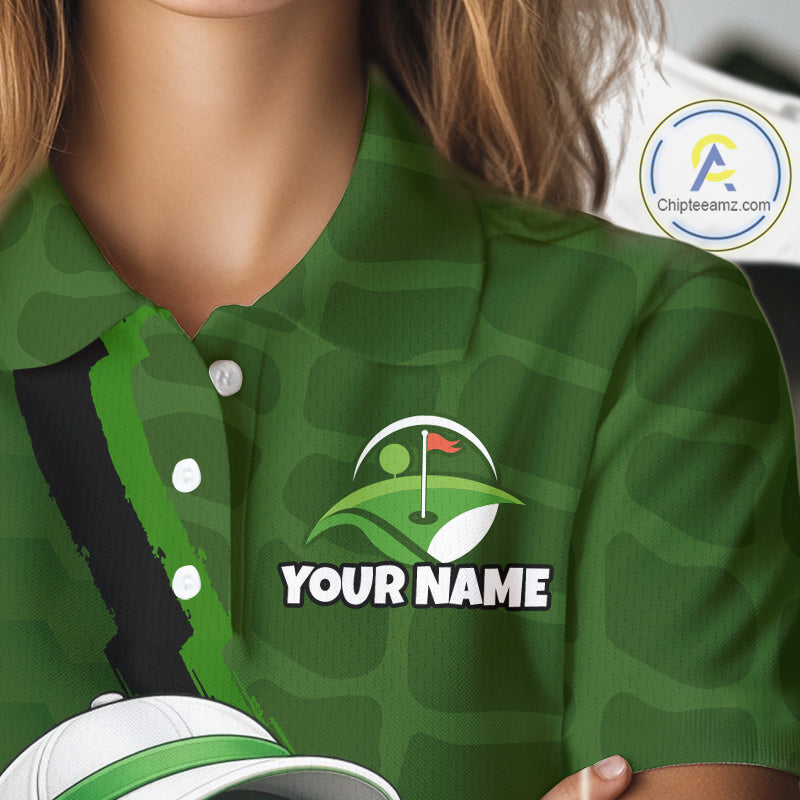 Personalized Green Crocodile Women Golf Polo Shirt, Custom Team Golf Shirt Gift For Golfer NHT1615
